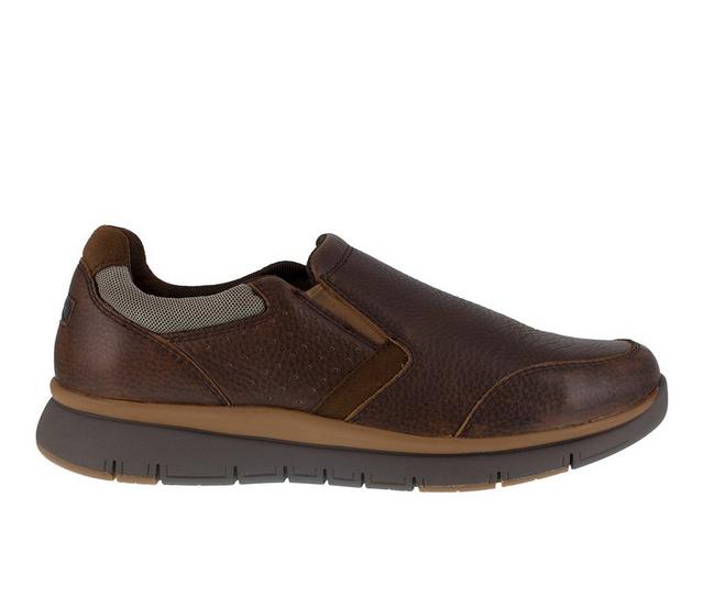 Men's Rockport Works Primetime Casuals Steel Toe Work Shoes in Brown color
