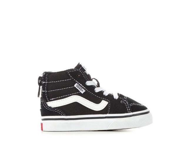 Boys' Vans Infant & Toddler Filmore High-Top Zip-Up Sneakers in Black/White color