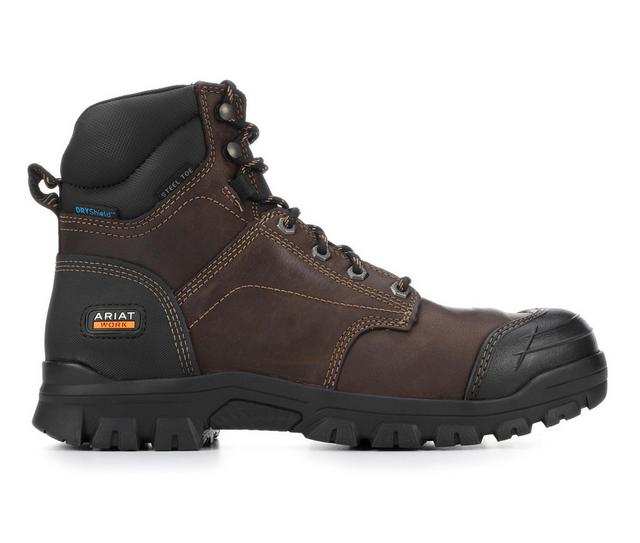 Men's Ariat Treadfast Steel Toe Work Boots in Brown color