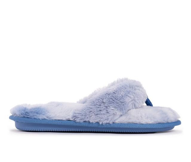 MUK LUKS Maren Thong Slippers in Blue Cloud Sky color