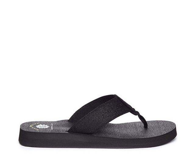 Women's Yellow Box Dax Flip-Flops in Black color