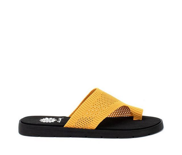 Women's Yellow Box Feeza Sandals in Marigold color