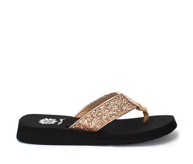 Women's Yellow Box Feliks Flip-Flops in Rosegold color