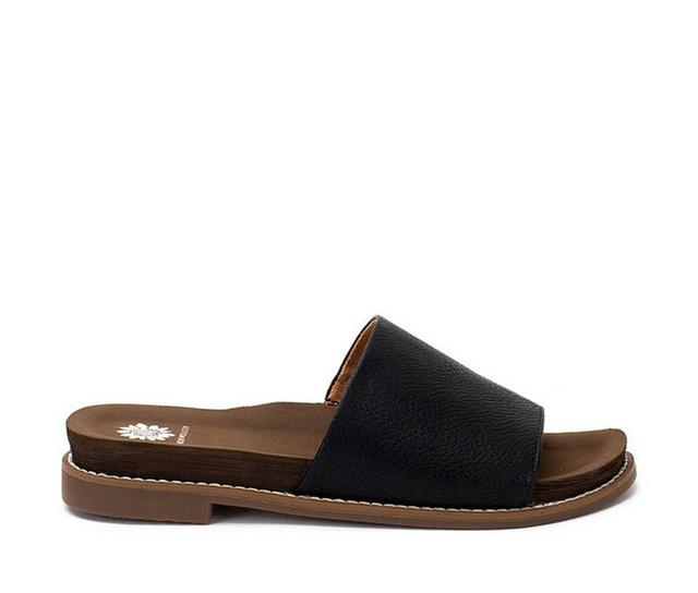 Women's Yellow Box Kalo Slip-On Sandals in Black color