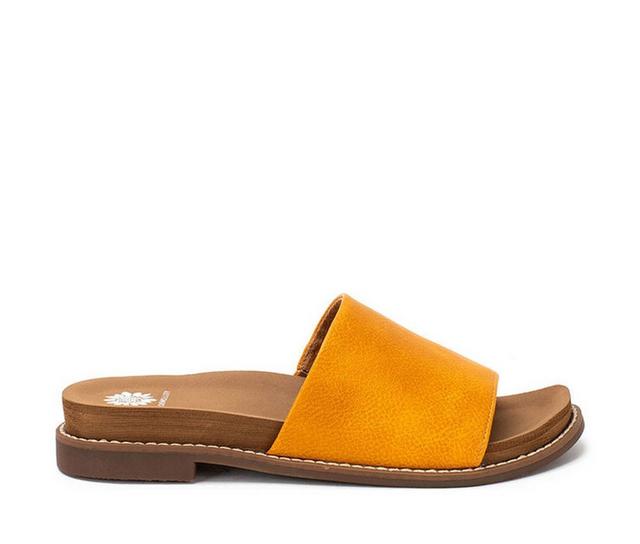 Women's Yellow Box Kalo Slip-On Sandals in Marigold color