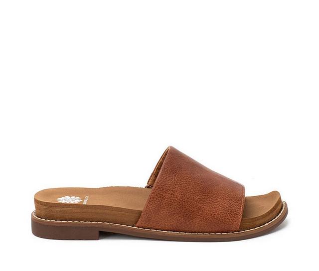 Women's Yellow Box Kalo Slip-On Sandals in Tan color