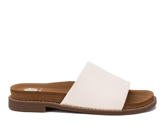 Women's Yellow Box Kalo Slip-On Sandals in Ivory color