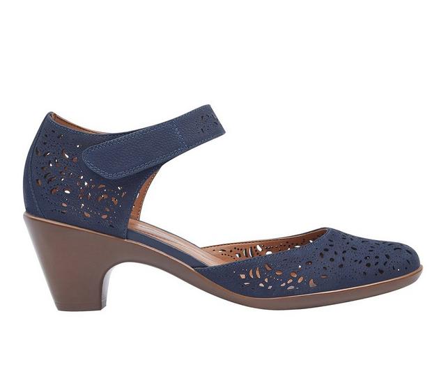 Women's Easy Spirit Cindie Pumps in Navy Leather color