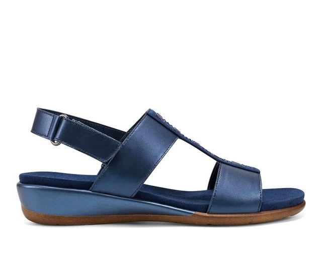 Women's Easy Spirit Hazel Sandals in Dark Blue Leath color