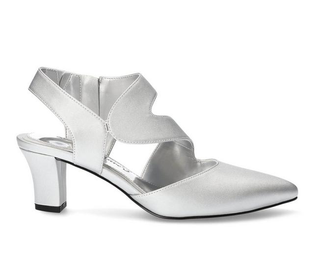Women's Easy Street Venue Pumps in Silver Satin color