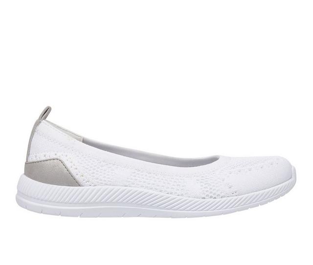 Women's Easy Spirit Glitz Flats in White/Silver color