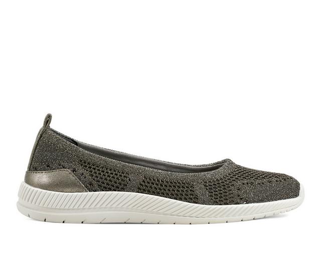 Women's Easy Spirit Glitz Flats in Dark Gry/Silver color