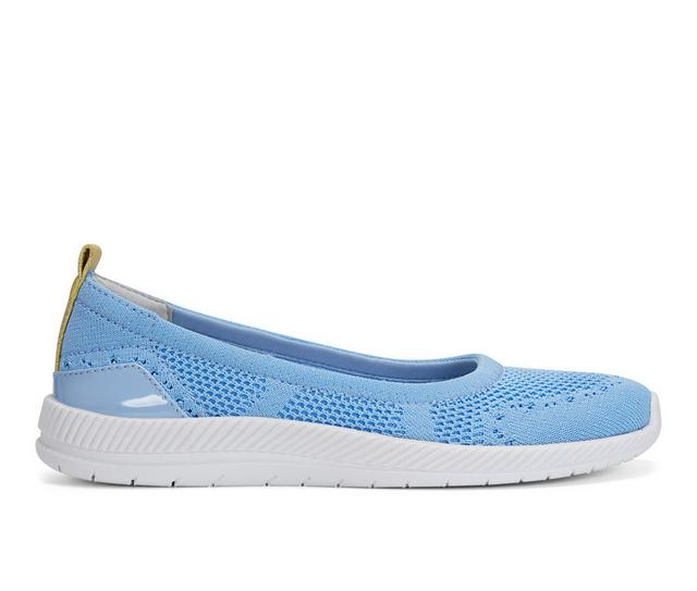 Women's Easy Spirit Glitz Flats in Light Blue/Lime color