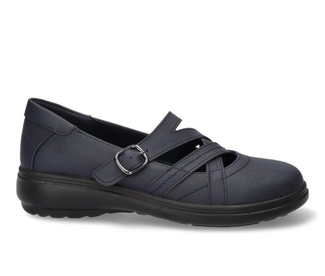 Women's Easy Street Wise Flats in Navy color