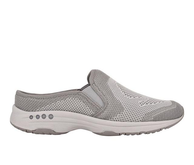 Women's Easy Spirit TakeKnit Mules in Light Grey color