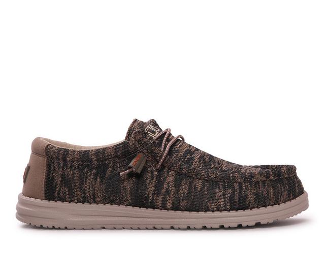 Men's HEYDUDE Wally Sox Casual Shoes in Woodland Camo color