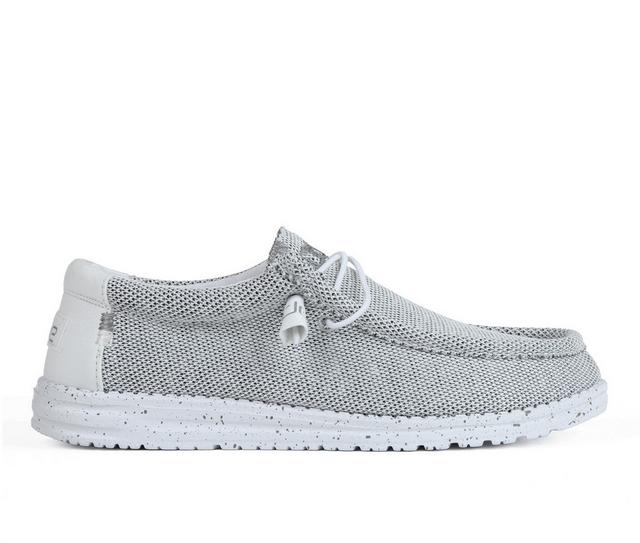 Men's HEYDUDE Wally Sox Casual Shoes in Stone White color