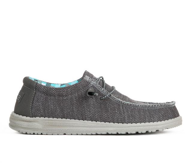 Men's HEYDUDE Wally Sox Casual Shoes in Charcoal color