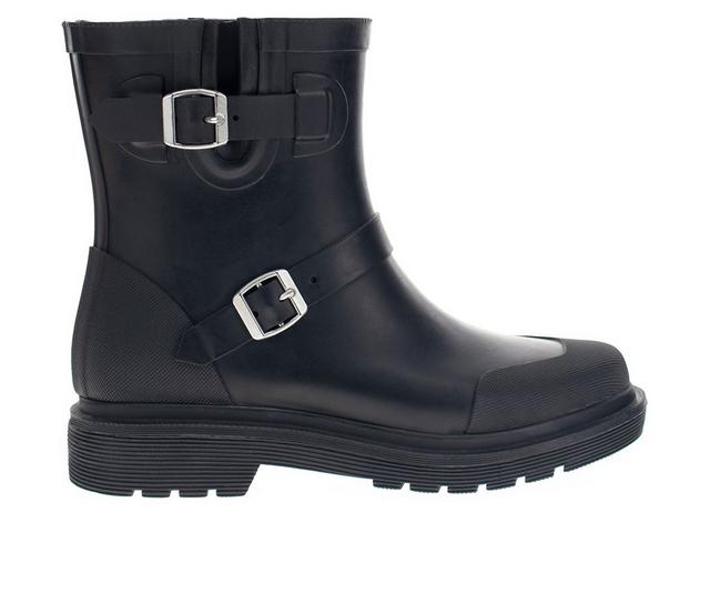 Women's Chooka Moto Mid Boot Rain Boots in Black color