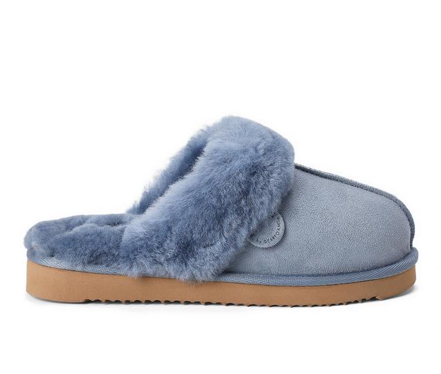 Fireside by Dearfoams Women's Sydney Genuine Sherling Scuff Slippers in Flintstone color