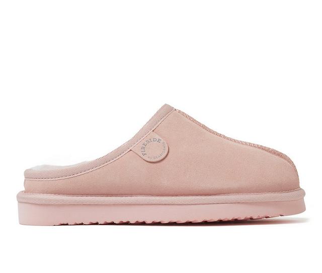 Fireside by Dearfoams Greta Genuine Shearling Clog Slippers in Pink color