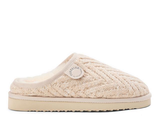 Fireside by Dearfoams Greta Genuine Shearling Clog Slippers in Bone color