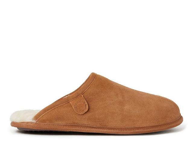 Fireside by Dearfoams Women's Warwick Genuine Shearling Scuff Slippers in Chestnut color