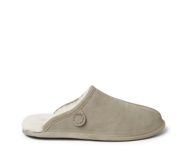 Fireside by Dearfoams Warwick Genuine Shearling Scuff Slippers in Moss color