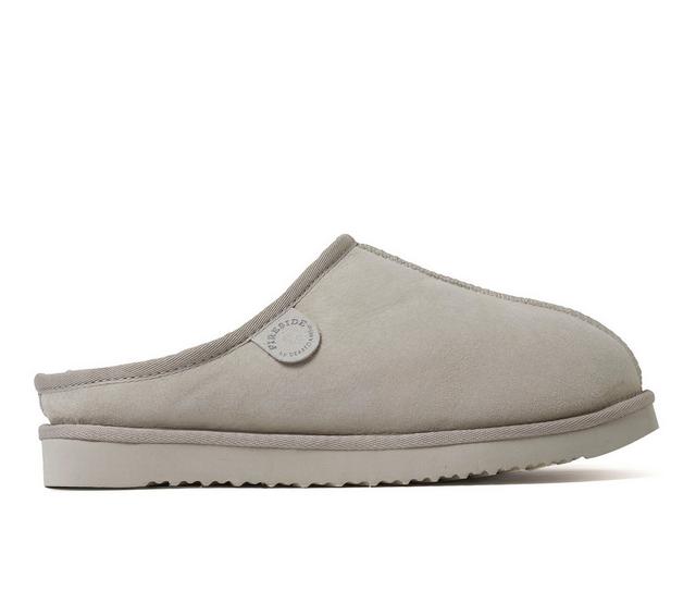 Fireside by Dearfoams Men's Grafton Genuine Shearling Clog Slippers in Bone color