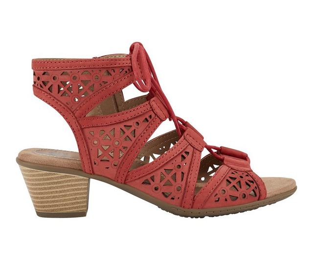 Women's Earth Origins Carey Heeled Sandals in Bright Coral W color