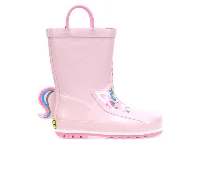 Girls' Western Chief Toddler Unity Unicorn Rain Boots in Soft Rose color