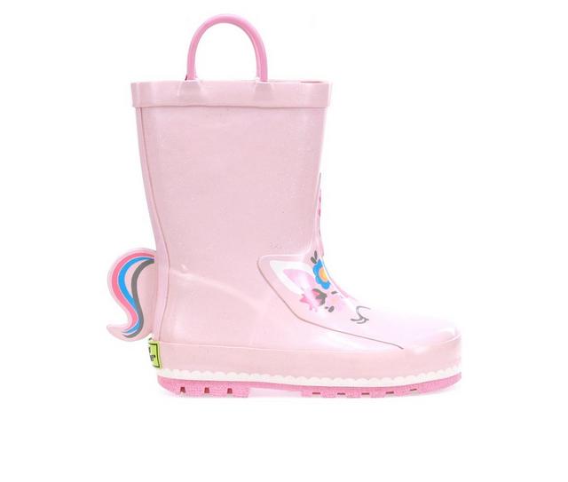 Girls' Western Chief Little Kid Unity Unicorn Rain Boots in Soft Rose color