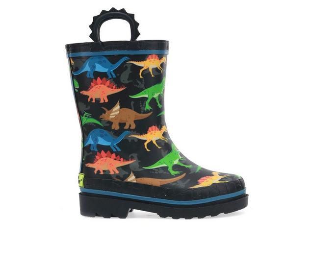 Kids' Western Chief Toddler Dino World Dinosaur Rain Boots in Black color
