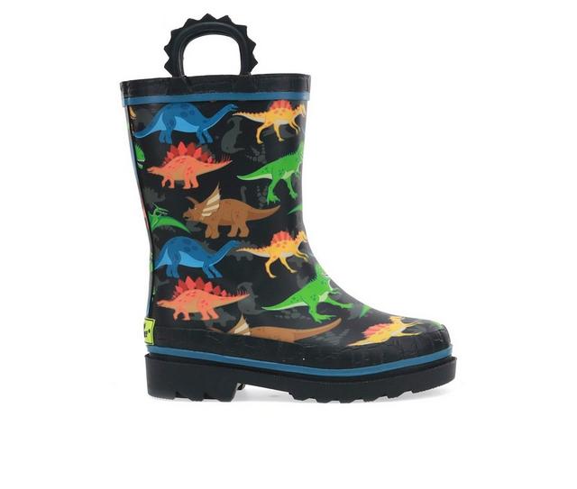 Kids' Western Chief Little Kid & Big Kid Dino World Dinosaur Rain Boots in Black color