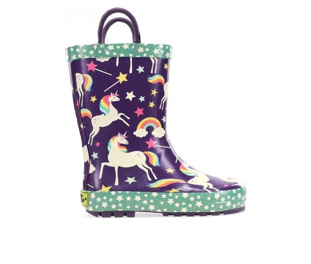 Girls' Western Chief Little Kid Unicorn Dreams Rain Boots in Purple color