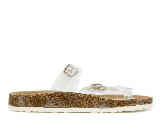 Women's Unionbay Melody Footbed Sandals in Clear Lucite color