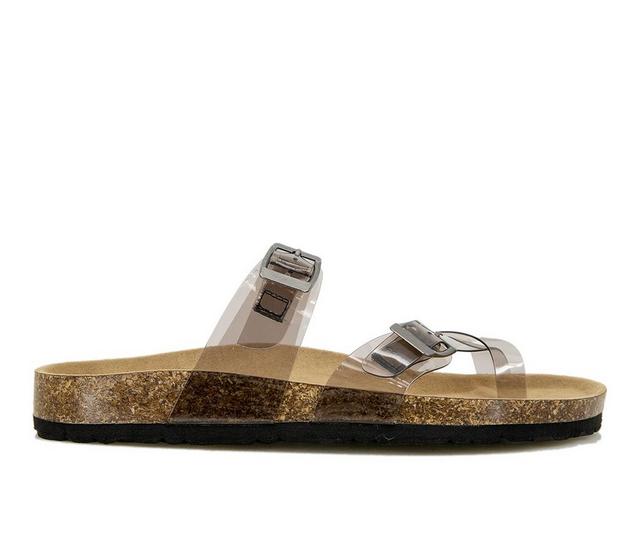 Women's Unionbay Melody Footbed Sandals in Smoke Lucite color