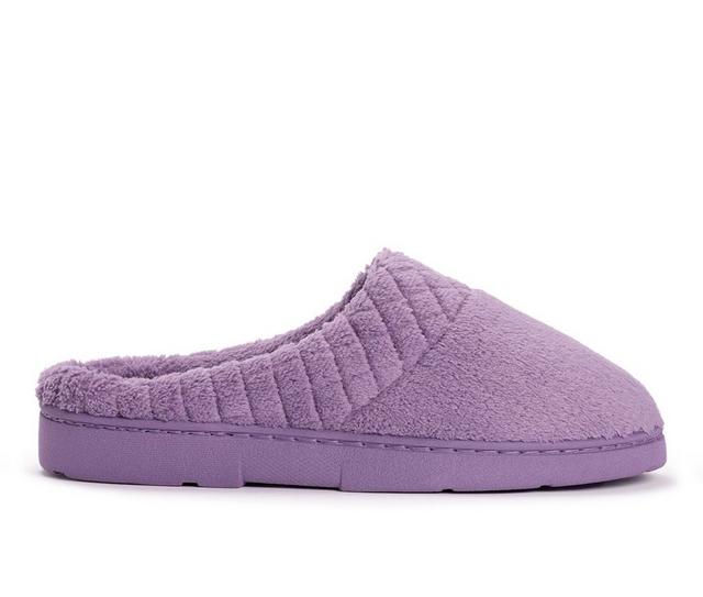 MUK LUKS Women's Micro Chenille Clog Slippers in Purple color