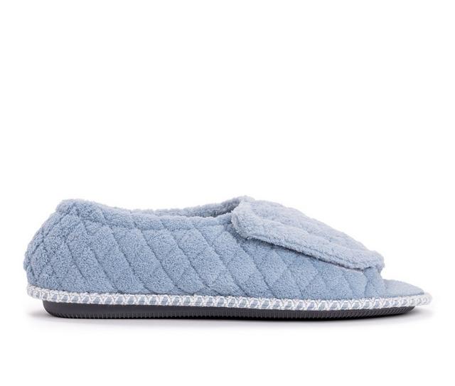 MUK LUKS Women's MaryLou Micro Chenille Slipper in Freesia Blue color