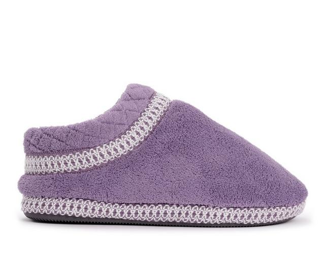 MUK LUKS Women's Rita Full Fit Washable Slippers in Lilac Ivory color