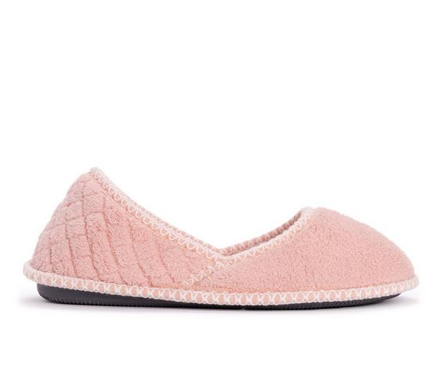 MUK LUKS Women's Beverly Micro Chenille Slip-on Slippers in Rose Gold color