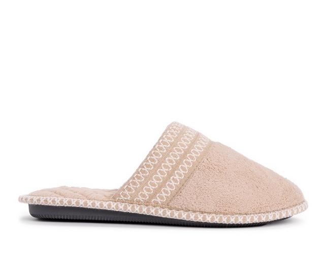 MUK LUKS Cathy Micro Chenille Closed Toe Slipper in Honey Wheat color