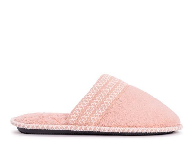MUK LUKS Cathy Micro Chenille Closed Toe Slipper in Rose Gold color