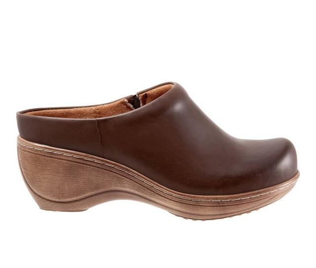 Women's Softwalk Madison Clogs in Dark Brown color