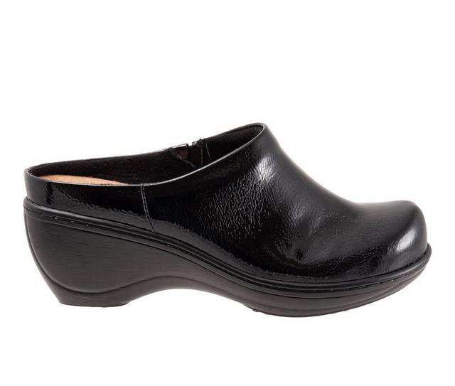 Women's Softwalk Madison Clogs in Black Patent color