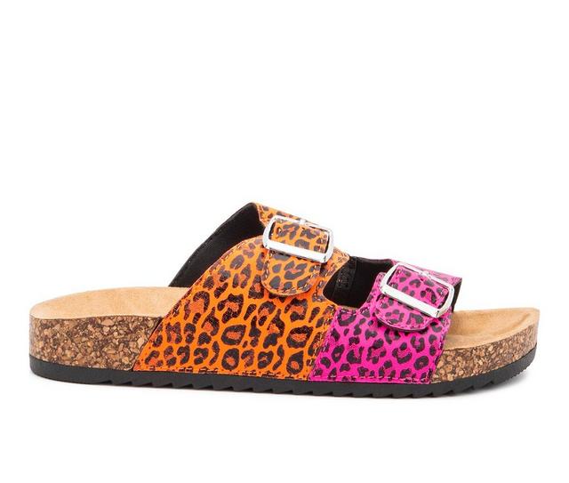 Girls' Olivia Miller Little Kid & Big Kid Twin Leopard Footbed Sandals in Multi color
