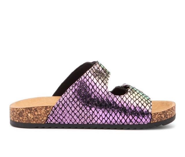 Girls' Olivia Miller Little Kid & Big Kid Dancing Snakeskin Footbed Sandals in Multi color