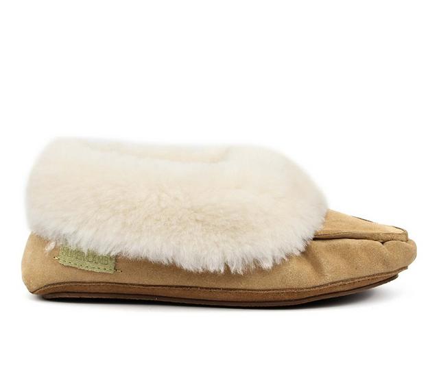 Superlamb Navajo Moccasin Slippers in Tan color