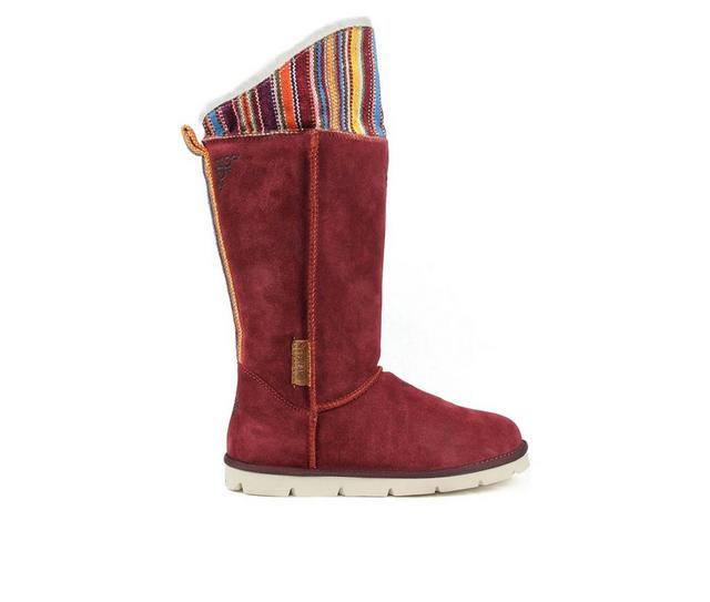 Women's Superlamb Mongol Winter Boots in Burgundy color