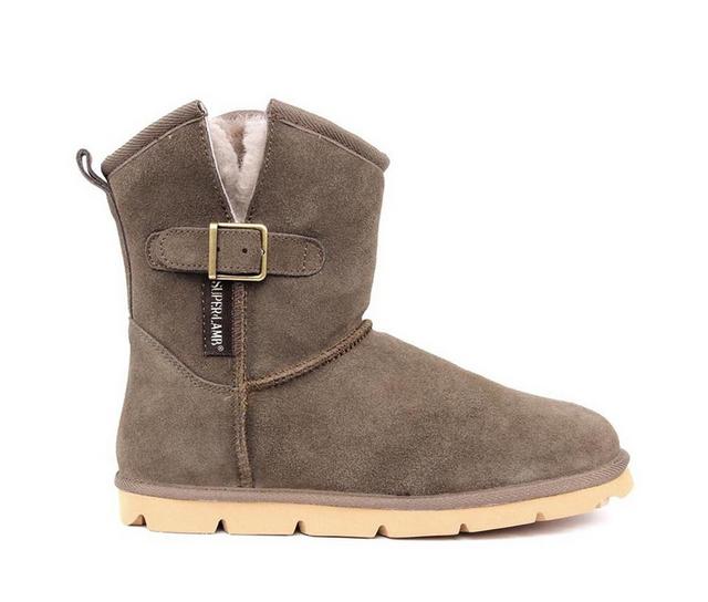 Women's Superlamb Argali Buckle Winter Boots in Taupe color